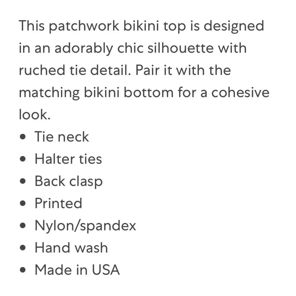 Frankie’s Bikinis Bernie patchwork bikini TOP ONLY